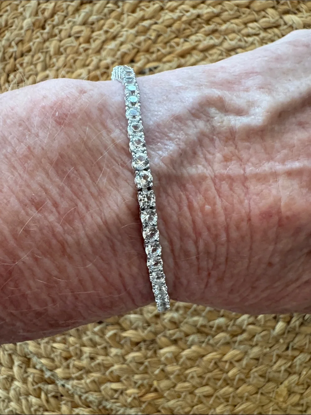 Sterling-Silver White Sapphire Bracelet in Silver